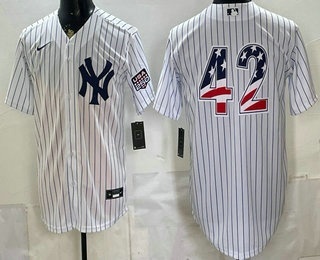 New York Yankees #42 Mariano Rivera White 2026 USA 250 Fourth of July Home Stadium Stitched Jersey