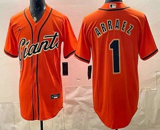 San Francisco Giants #1 Luis Arraez Orange Cool Base Stitched Jersey