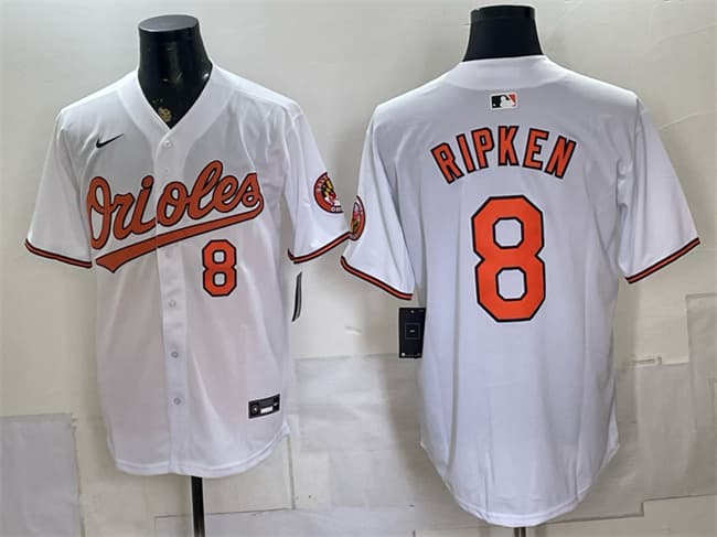 Baltimore Orioles #8 Cal Ripken Jr. White 2025 Home Limited Stitched Baseball Jersey
