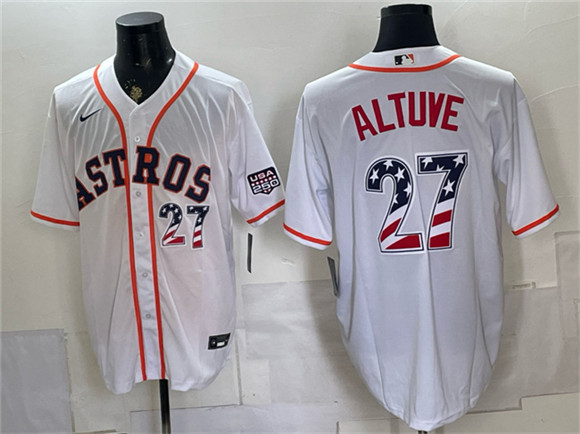 Houston Astros #27 Jose Altuve White USA 250 Fourth of July Home Stitched Baseball Jersey Houston Astros #27 Jose Altuve White USA 250 Fourth of July Home Stitched Baseball Jersey