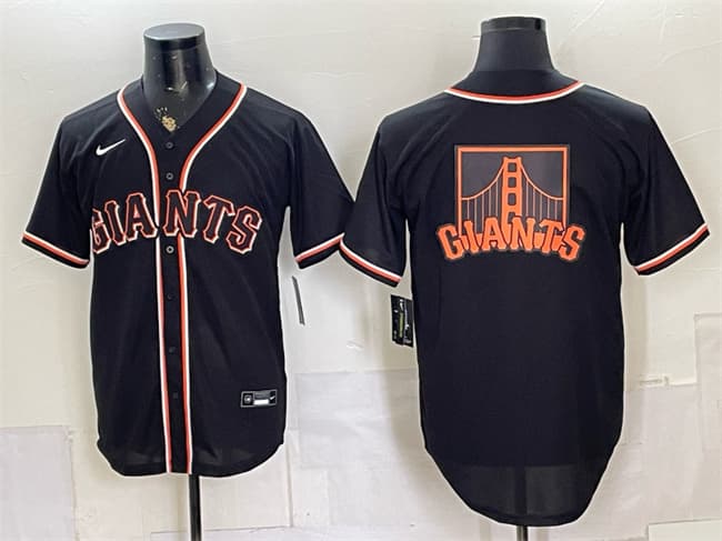 San Francisco Giants Team Big Logo 2026 Fashion Replica Black Out Stitched Baseball Jersey San Francisco Giants Team Big Logo 2026 Fashion Replica Black Out Stitched Baseball Jersey