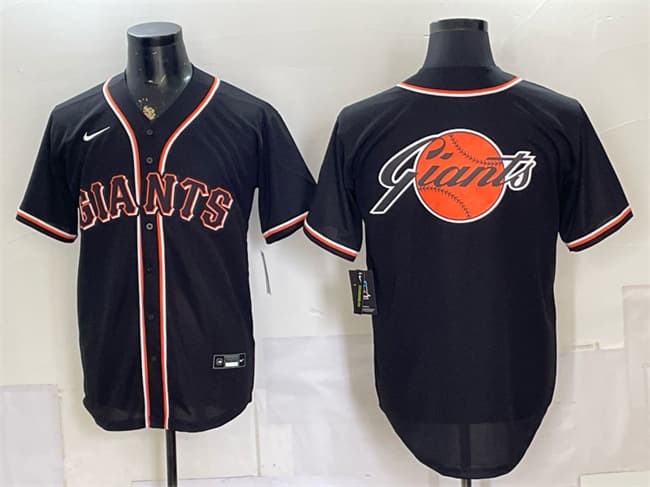 San Francisco Giants Team Big Logo 2026 Fashion Replica Black Out Stitched Baseball Jersey San Francisco Giants Team Big Logo 2026 Fashion Replica Black Out Stitched Baseball Jersey