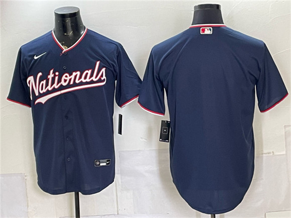 Washington Nationals Blank Navy Stitched Baseball Jersey