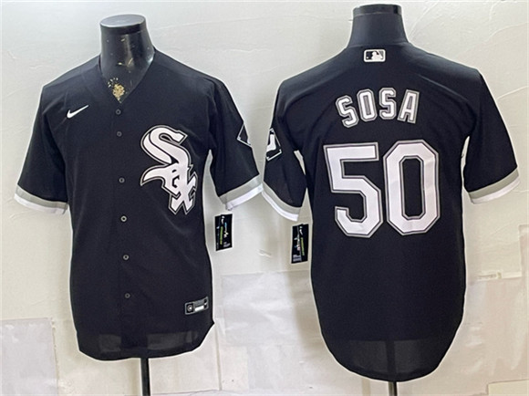 Chicago White Sox #50 Lenyn Sosa Black Stitched Baseball Jersey