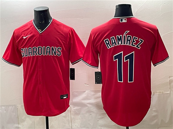 Cleveland Guardians #11 Jose Ramirez Red Cool Base Stitched Baseball Jersey