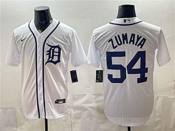 Detroit Tigers #54 Joel Zumaya White Cool Base Stitched Baseball Jersey