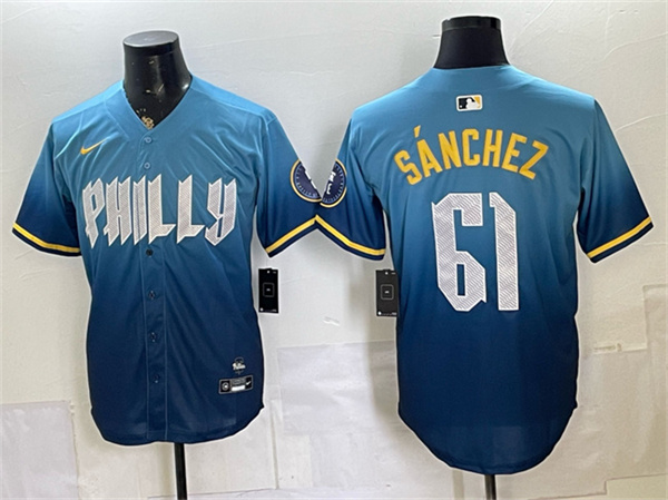 Philadelphia Phillies #61 Jhoan Dur??n Blue 2024 City Connect Limited Stitched Jersey