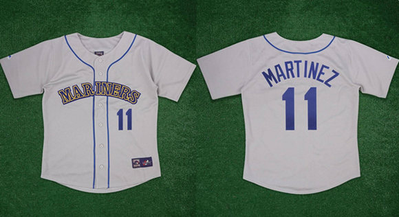 Seattle Mariners #11 Edgar Martinez Gray 1989 Stitched Baseball Jersey