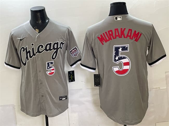Chicago White Sox #5 Munetaka Murakami Gray 2026 USA 250 Fourth of July Stitched Baseball Jersey