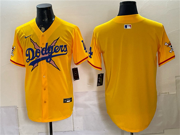 Los Angeles Dodgers x One Piece Blank Yellow Vapor Premier Limited Stitched Baseball Jersey