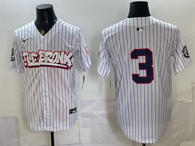 New York Yankees #3 Babe Ruth White Bronx Graffiti V2 Vapor Limited Stitched Baseball Jersey