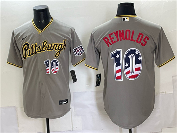 Pittsburgh Pirates #10 Bryan Reynolds Grey USA 250 Fourth of July Stitched Baseball Jersey