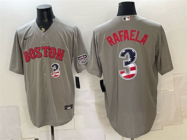 Boston Red Sox #3 Ceddanne Rafaela Gray 2026 USA 250 Fourth of July Home Stitched Baseball Jersey