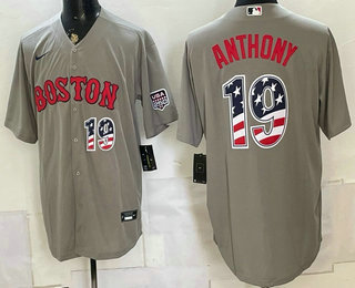 Boston Red Sox #19 Roman Anthony Grey 2026 USA 250 Fourth of July Home Stitched Jersey Boston Red Sox #19 Roman Anthony Grey 2026 USA 250 Fourth of July Home Stitched Jersey