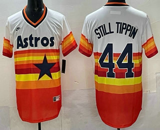 Houston Astros #44 Still Tippin Orange Rainbow Cooperstown Stitched Cool Base Jersey