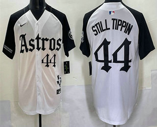 Houston Astros #44 Still Tippin White Black Gothic Houston Born Barrio Raised Limited Stitched Baseball Jersey