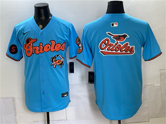 Baltimore Orioles Team Big Logo Blue With Patch Vapor Premier Limited Stitched Baseball Jersey