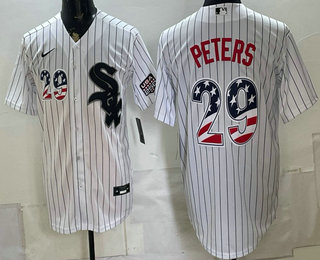 Chicago White Sox #29 Tristan Peters White 2026 USA 250 Fourth of July Stitched Jersey