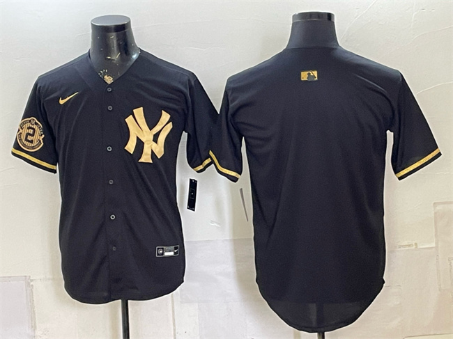 New York Yankees Blank Black Gold With Patch Stitched Baseball Jersey New York Yankees Blank Black Gold With Patch Stitched Baseball Jersey