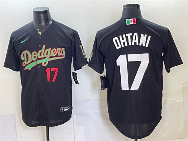 Los Angeles Dodgers #17 Shohei Ohtani Black Mexico Limited Stitched Baseball Jersey Los Angeles Dodgers #17 Shohei Ohtani Black Mexico Limited Stitched Baseball Jersey