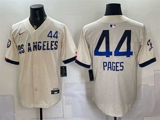 Los Angeles Dodgers #44 Andy Pages Cream 2024 City Connect Limited Stitched Baseball Jersey Los Angeles Dodgers #44 Andy Pages Cream 2024 City Connect Limited Stitched Baseball Jersey