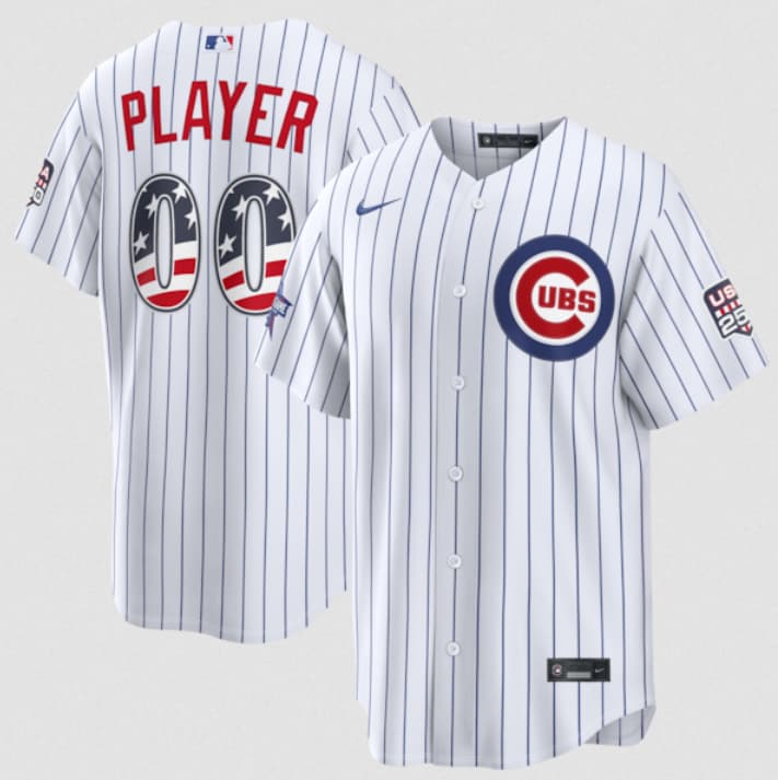 Chicago Cubs Active Player Custom White 2026 All-Star Edition Stars & Stripes & USA 250 Fourth of July Home Stadium Stitched Baseball Jersey