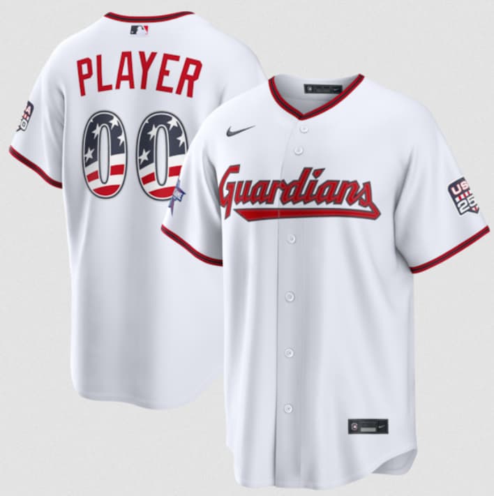 Cleveland Guardians Active Player Custom White 2026 All-Star Edition Stars & Stripes & USA 250 Fourth of July Home Stadium Stitched Baseball Jersey
