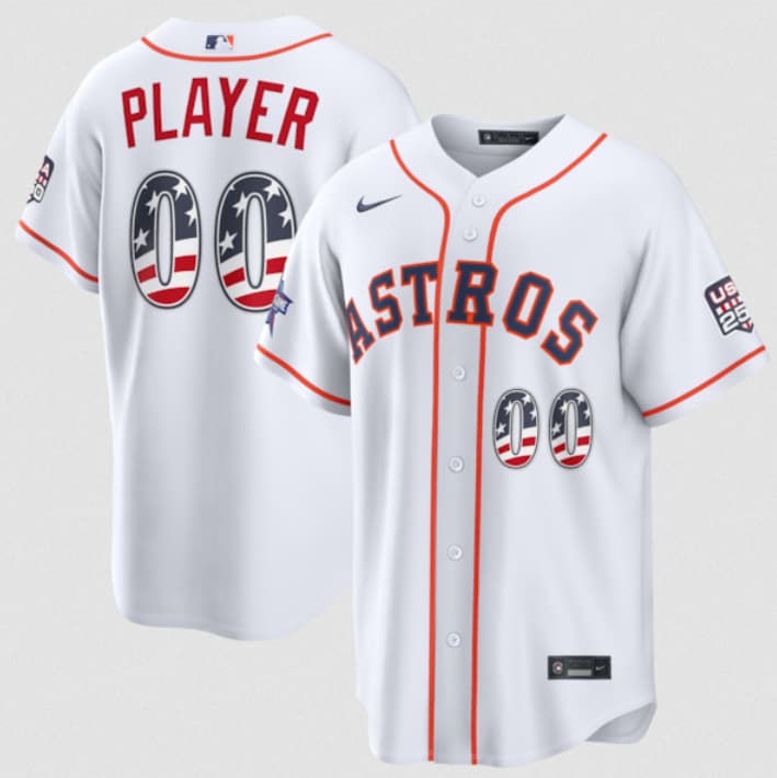 Houston Astros Active Player Custom White 2026 All-Star Edition Stars & Stripes & USA 250 Fourth of July Home Stadium Stitched Baseball Jersey Houston Astros Active Player Custom White 2026 All-Star Edition Stars & Stripes & USA 250 Fourth of July Home Stadium Stitched Baseball Jersey