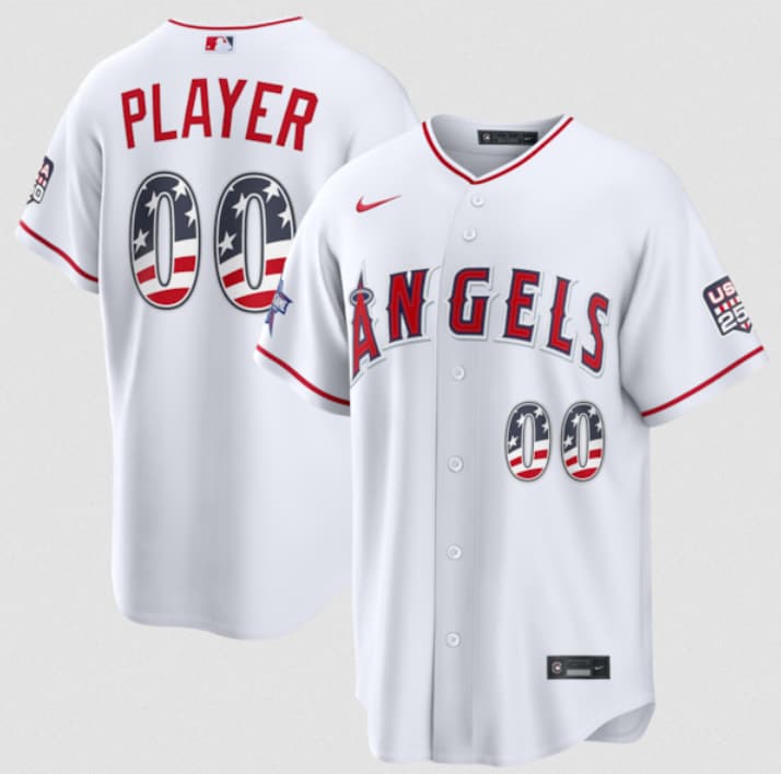 Los Angeles Angels Active Player Custom White 2026 All-Star Edition Stars & Stripes & USA 250 Fourth of July Home Stadium Stitched Baseball Jersey Los Angeles Angels Active Player Custom White 2026 All-Star Edition Stars & Stripes & USA 250 Fourth of July Home Stadium Stitched Baseball Jersey