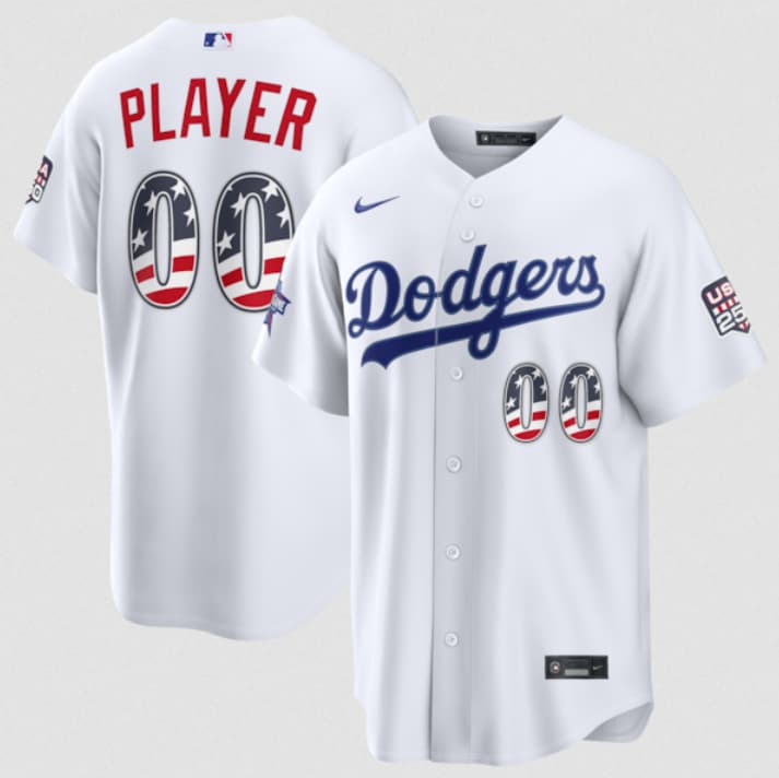 Los Angeles Dodgers Active Player Custom White 2026 All-Star Edition Stars & Stripes & USA 250 Fourth of July Home Stadium Stitched Baseball Jersey Los Angeles Dodgers Active Player Custom White 2026 All-Star Edition Stars & Stripes & USA 250 Fourth of July Home Stadium Stitched Baseball Jersey
