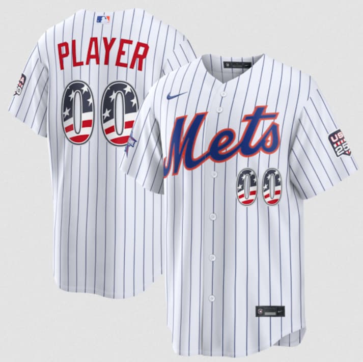 New York Mets Active Player Custom White 2026 All-Star Edition Stars & Stripes & USA 250 Fourth of July Home Stadium Stitched Baseball Jersey New York Mets Active Player Custom White 2026 All-Star Edition Stars & Stripes & USA 250 Fourth of July Home Stadium Stitched Baseball Jersey