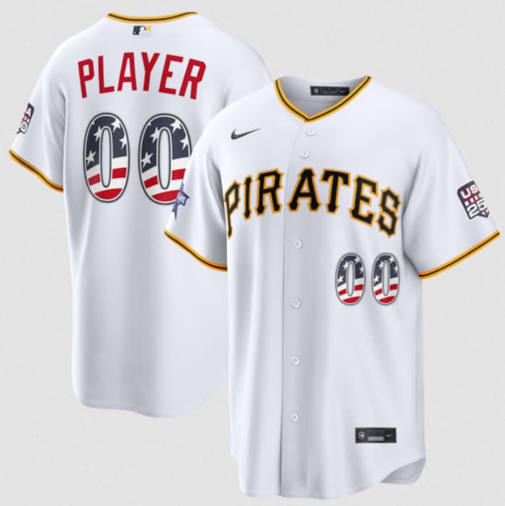 Pittsburgh Pirates Active Player Custom White 2026 All-Star Edition Stars & Stripes & USA 250 Fourth of July Home Stadium Stitched Baseball Jersey Pittsburgh Pirates Active Player Custom White 2026 All-Star Edition Stars & Stripes & USA 250 Fourth of July Home Stadium Stitched Baseball Jersey