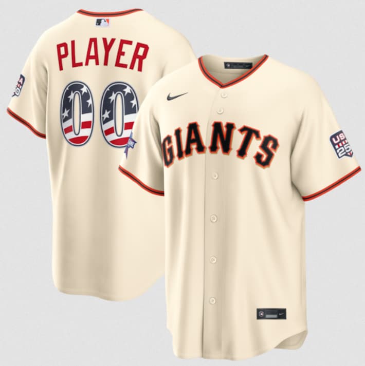 San Francisco Giants ACTIVE PLAYER Custom Cream 2026 All-Star Edition Stars & Stripes & USA 250 Fourth of July Home Stadium Stitched Baseball Jersey San Francisco Giants ACTIVE PLAYER Custom Cream 2026 All-Star Edition Stars & Stripes & USA 250 Fourth of July Home Stadium Stitched Baseball Jersey