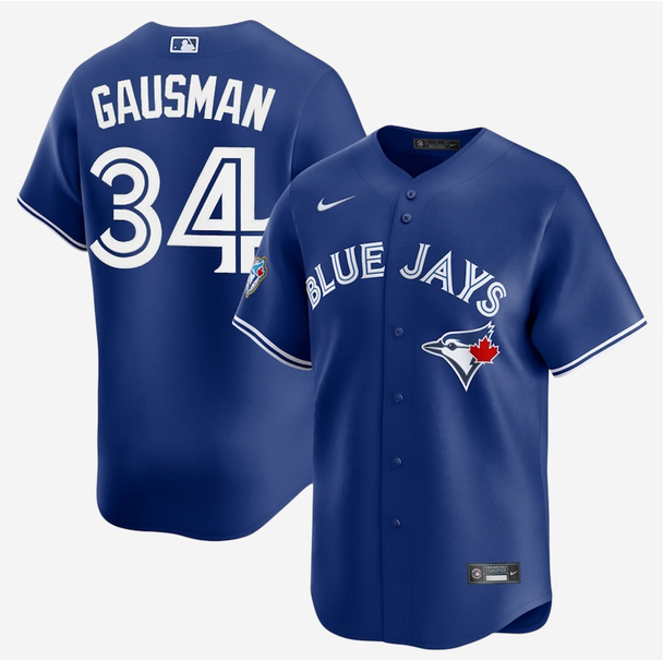 Toronto Blue Jays #34 Kevin Gausman Royal Nike 50th Anniversary Alternate Replica Jersey