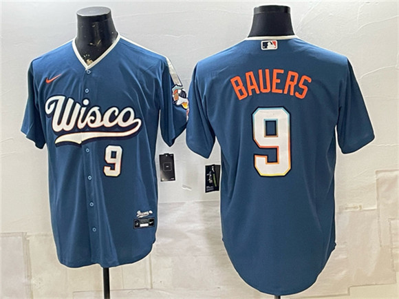 Milwaukee Brewers #9 Jake Bauers Mineral Blue 2026 City Connect Stadium Stitched Baseball Jersey