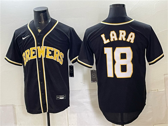 Milwaukee Brewers #18 Luis Lara 2026 Fashion Replica Black Out Stitched Baseball Jersey