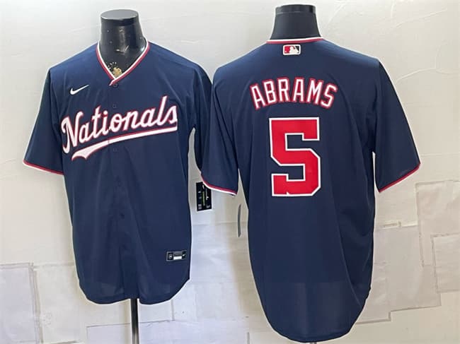 Washington Nationals #5 CJ Abrams Navy Stitched Baseball Jersey