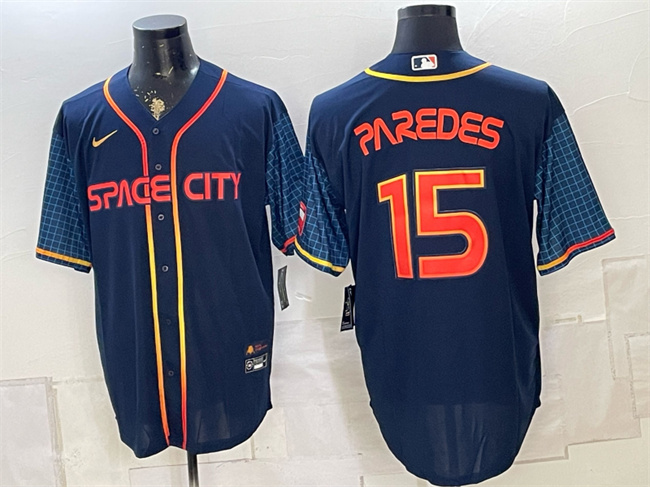 Houston Astros #15 Isaac Paredes Navy City Connect Cool Base Stitched Jersey Houston Astros #15 Isaac Paredes Navy City Connect Cool Base Stitched Jersey