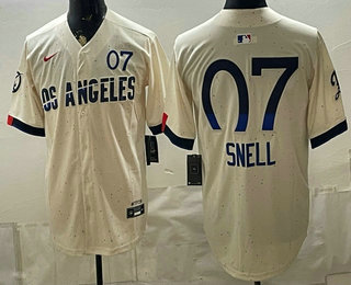 Los Angeles Dodgers #7 Blake Snell Cream 2024 City Connect Limited Stitched Jersey