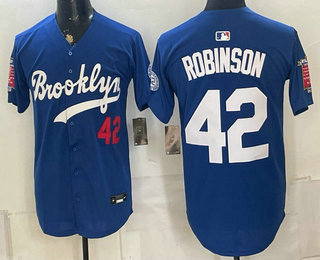 Los Angeles Dodgers #42 Jackie Robinson Blue 1955 Throwback Jersey Los Angeles Dodgers #42 Jackie Robinson Blue 1955 Throwback Jersey