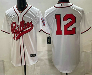 Philadelphia Phillies #12 Kyle Schwarber White 2026 Field of Dreams Stadium Stitched Jersey