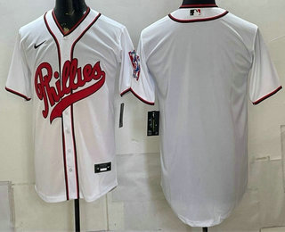 Philadelphia Phillies Blank White 2026 Field of Dreams Stadium Stitched Jersey