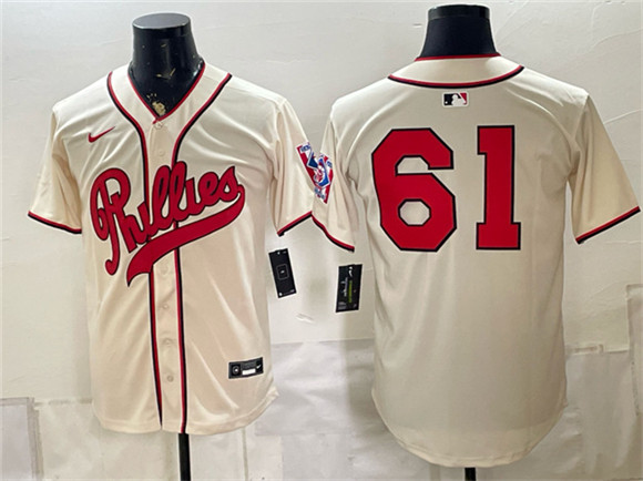 Philadelphia Phillies #61 Cristopher Sanchez Cream 2026 Field of Dreams Stadium Stitched Baseball Jersey