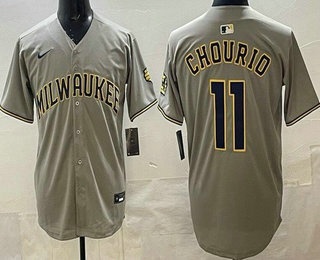 Milwaukee Brewers #11 Jackson Chourio Gray Limited Jersey