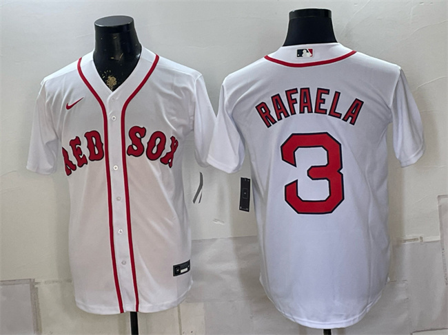 Boston Red Sox #3 Ceddanne Rafaela White Cool Base Stitched Baseball Jersey