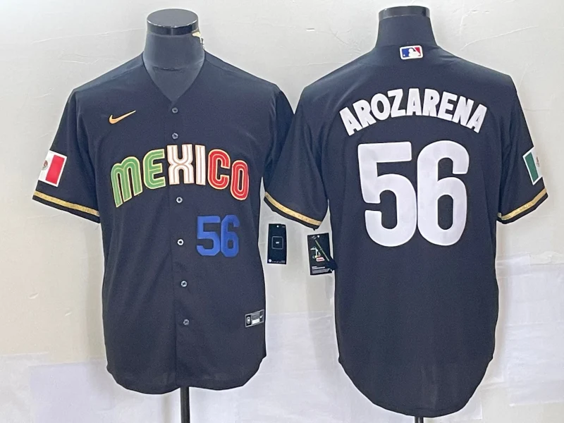Mexico Baseball #56 Randy Arozarena Black Stitched Jersey