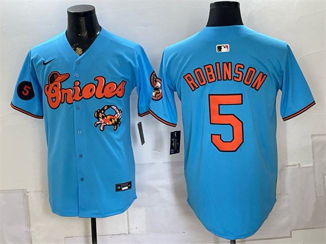 Baltimore Orioles #5 Brooks Robinson Blue With Patch Vapor Premier Limited Stitched Baseball Jersey