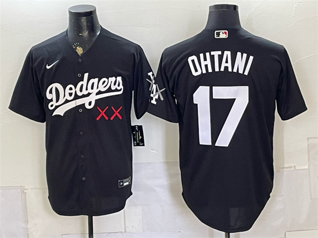 Los Angeles Dodgers x KAWS #17 Shohei Ohtani Black Vapor Premier Limited Stitched Baseball Jersey
