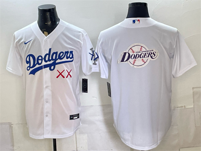 Los Angeles Dodgers x KAWS Team Big Logo White Vapor Premier Limited Stitched Baseball Jersey