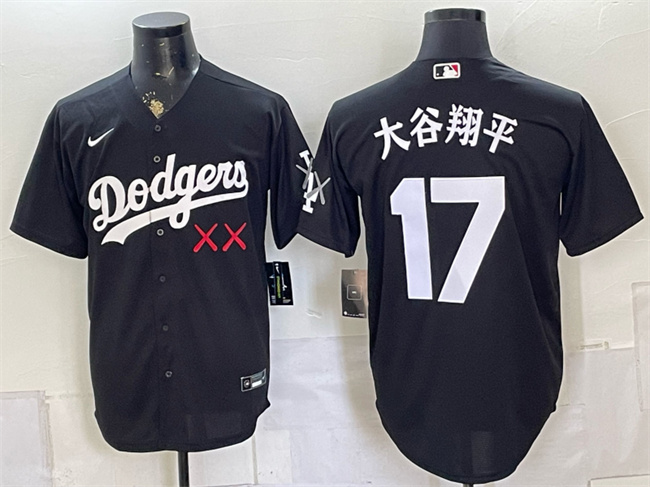 Los Angeles Dodgers x KAWS #17 ??????? Black Vapor Premier Limited Stitched Baseball Jersey
